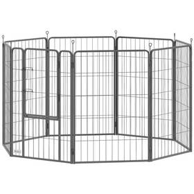 212 Main D06-251v02bk 39 Inch Pawhut Exercise Pen Heavy Duty Dog Playpen 8 Pan