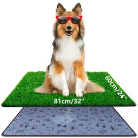 Alckijy Pg01 Pee Pads For Dogs With Fake Grass 32 Inch X 24 Indoor Artificial Dogs