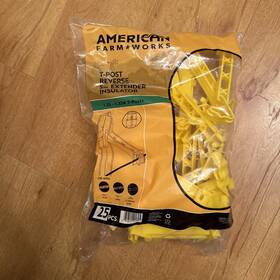 American Farm Works 084644121895 Reverse T-post 5 Inch Insulator 1.25-1.33 Electric Fence Yellow 25 New