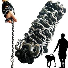 Ancbace 750440591414 Dog Leash Metal Leashes Chain Rope With Pet Collar Training Walking Leads Hea