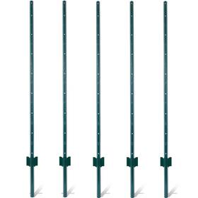 Anwickjeff 764725679087 Fence Posts 5feet -5pack Heavy Duty Metal Post With U-channel Steel F