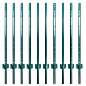 Arifaro Fa001 Fence Posts 4 Feet Sturdy Duty Metal Post Pack Of 10 No Dig G