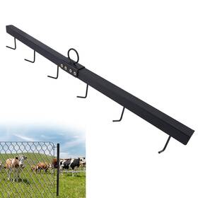 Ashkiz 445038742752 31.5 Inch Fence Stretcher Bar Steel Tool With 5 Hooks For Chain Link Field