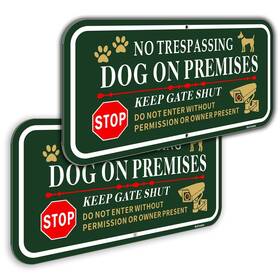 Ashoaza Premises-70182 No Trespassing Dog On Premises For Fence Signs Keep Gate Shut Do Not Enter S