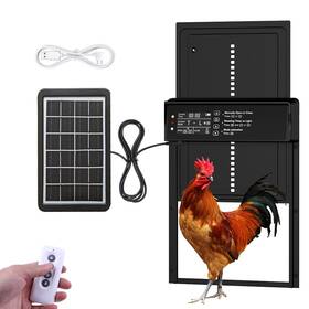 Bainianhhg Ba-102 Automatic Chicken Coop Door Solar Powered With Timer And Light Sensor 4 Modes A