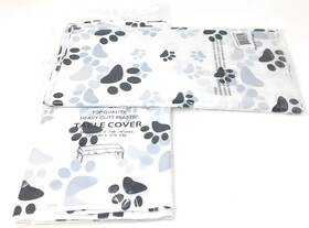 Bark & Lindy 017531045899 Paw Print Tablecloth Dog Party 2 Count Pack Of 1 Black And White