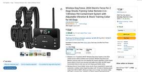 6589 Bhcey Wireless Dog Fence 2024 Electric For 2 Dogs Shocks Training Collar