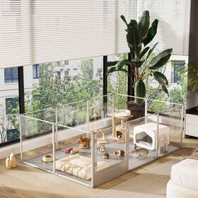 Bingopaw 427274697775 Clear Acrylic Puppy Dog Play Pen Indoor Animal Transparent Fence Panels