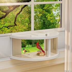 Brbecon Zbx006 Window Bird Feeder For Viewing 180 Extra Large Capacity Clear View