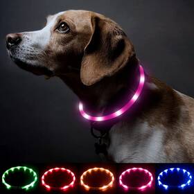 Bseen Bs2658 Light Up Dog Collar Silicone Led Pet Rechargeable Glowing Puppy