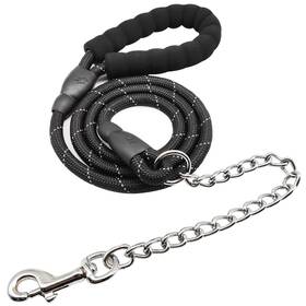 Btinesful 973481364395 6ft Chewproof Dog Leash Strong Nylon Rope With Anti-chewing Chain