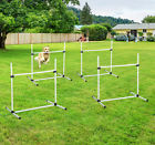 Cad07-018wt0243 Pawhut Set Of Adjustable Training Equipment Dog Agility Gear Pet