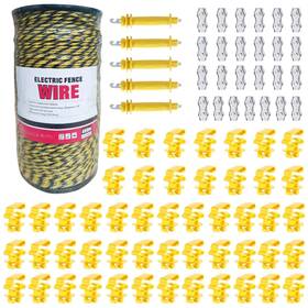 Camzezy 745860886073 Electric Fence Wire Kit - 1312 Feet 400 Meters Polywire 50 Pc