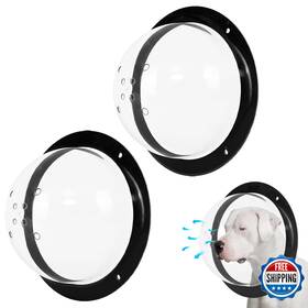 Cawuwe B0chmc5xm4 2 Pack Dog Fence Window With Air Holes Clear Pet Bubble View Dome Door Pe