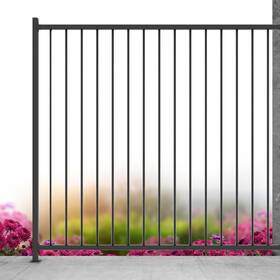 Chr Bfkg6x5 Cr Fence And Rail Ornamental Kit Black Circular Balusters With 5ft In Ground M