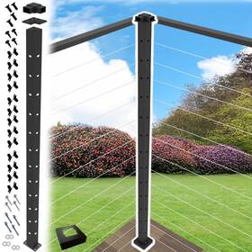 Chr Tmcpc-42 Cr Fence And Rail 42 Inch Top Mount Corner Cable Post With Metal R