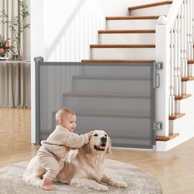 Cideny 850073544143 Retractable Baby Gate For Stairs 55 Inch Wide Mesh Dog Indoor 34... Fast Ship