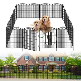 Colrasn 717325955617 Outdoor Dog Fence For Yard 15 Pack Fences With Latch Suitable Patio Gard