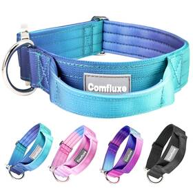 Gzc018 Comfluxe Tactical Dog Collar Wide Thick Heavy Duty With Handle Soft Neopr