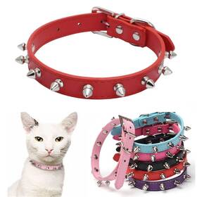 Cyhaen Lzzsy-sy3040-r-m Leather Spiked Dog Collar Anti-bite Rivet Spike For Dogs Protectiv