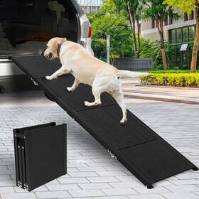 Derkriy 676351529295 Dog Car Ramp For Large Dogs Foldable Steps Aluminum Ramps Stair