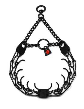 Dogline 50135-010-57 Herm Sprenger Black Stainless Steel Prong Dog Training Collar With Swivel Ult
