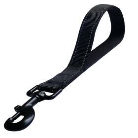 Dogsays 734602698326 Short Nylon Dog Lead - Heavy Duty Padded Handle Reflective Black 12 Inch F