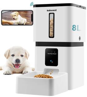 Dohonest 792119901766 Automatic Dog Feeder With Camera 5g Wifi Easy Setup 8l Motion Detec