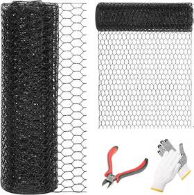 Dolemoduo 15ga/12 12ftft X 100ft Black Chicken Wire Mesh Fence 15 Gauge Poultry Netting And 2 Inc