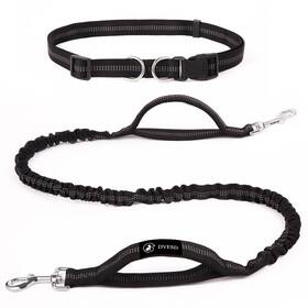 Dvesd D002 Hands Free Double Handle Bungee No Pull Dog Leash Reflective Stitching Adju