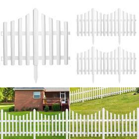 Elecland A4036eljyb-5 5 Pieces Garden Fence With Inser White Plastic