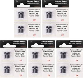 Enerpe 445044393337 Dog Fence Batteries Compatible With R21 R22 R51 And Microlite Collars 10-pack