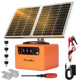 Farmnix 768657162440 30 Miles Solar Electric Fence Charger For Livestock 6-12kv Adjustable Output