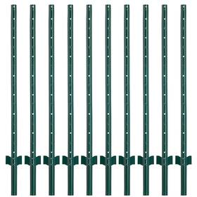 Fensmile Eup145gl Fence 4.8 Feet Posts Sturdy Duty Metal Post Pack Of 10 No Dig Garden