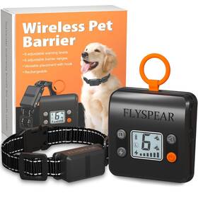 Flyspear 687936176476 Wireless Pet Barrier - Rechargeable Indoor With 6 Adjustable