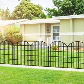 Forehogar Ctw3610 Metal Garden Fence 36in H X 23.3ft L 10 Panels 11 Stakes Dog