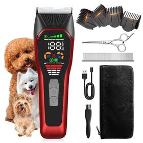 Founouly Lgl066rd-2 Ts066 Professional Cordless Dog And Cat Clippers - Wide Blade Low Noise Pet Hai