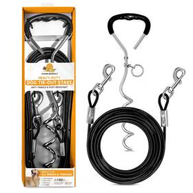 Furr Bunny 25md Heavy Duty Dog Tie Out Cable And Stake For Large To Extra Dogs Upto 150