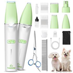 Fuzzyfix Pk255ex Dog Grooming Kit With Led Light Low Noise Rechargeable 4 In 1 Pet Clippers F
