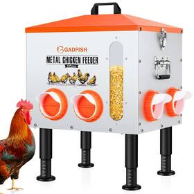 Gadfish Gadfishwsx02 55lbs Large Capacity Automatic Chicken Feeder - Upgraded Window Desig