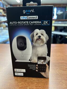Geeni Gn-cw079-199 Pet Connect Auto-rotate Camera 2k Quard Hd Works With Google Home And Alexa