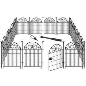 Getlay 32× 27in Tall Garden Animal Barrier Fencing With Gate 32 In H 27 L 16 Panels D