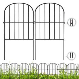 Getlay 787997636718 Decorative Garden Fence 24 Pack Black Ft L X In H Animal Barrier Fe