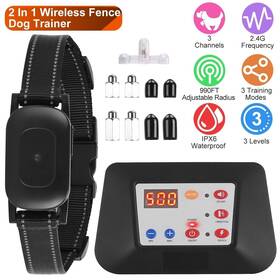 Global Phoenix Gpct3856 990ft Radius Dog Training Collar Rechargeable Wireless Fence Ipx6 Waterproof