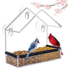 Bf-815 Hatilp Window Bird Feeder For Outside Viewing - Clear Feeders With Stron