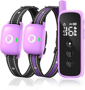 Heaflex D10-2p Dog Shock Collar With Remote Control - Rechargeable Training 2x Dogs Purple