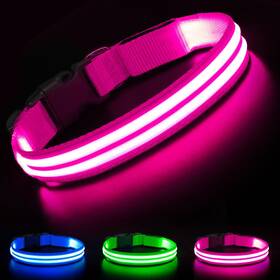 Higo Hg-gq1001 Led Dog Collar - Usb Rechargeable Light Up Collars Pet Safety Colla