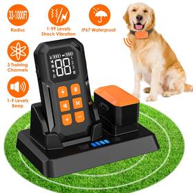 Imountek 717971903369 2-in-1 Wireless Electric Dog Fence With Training Collar Ip67 Waterproof Pet Beep