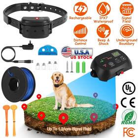 Imountek 737547595408 Wireless Dog Fence System With Training Remote -adjustable Electric For Dogs