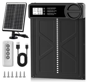 Innoland Fo-sp-001-bl Automatic Chicken Coop Door Solar Powered - Large With Timer/manual Mode Sol